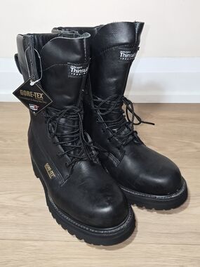 3M Prospector Vintage Black Men Lace-Up Leather Waterproof Military Boots NWT